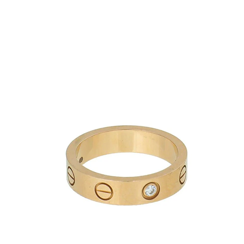 Cartier 18K Yellow Gold 1 Diamond Love Wedding Band Ring 47