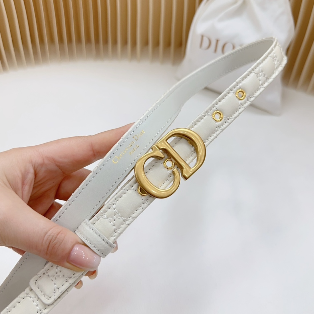 Dior double sided sheepskin with calf leather,  Women Belt 20MM