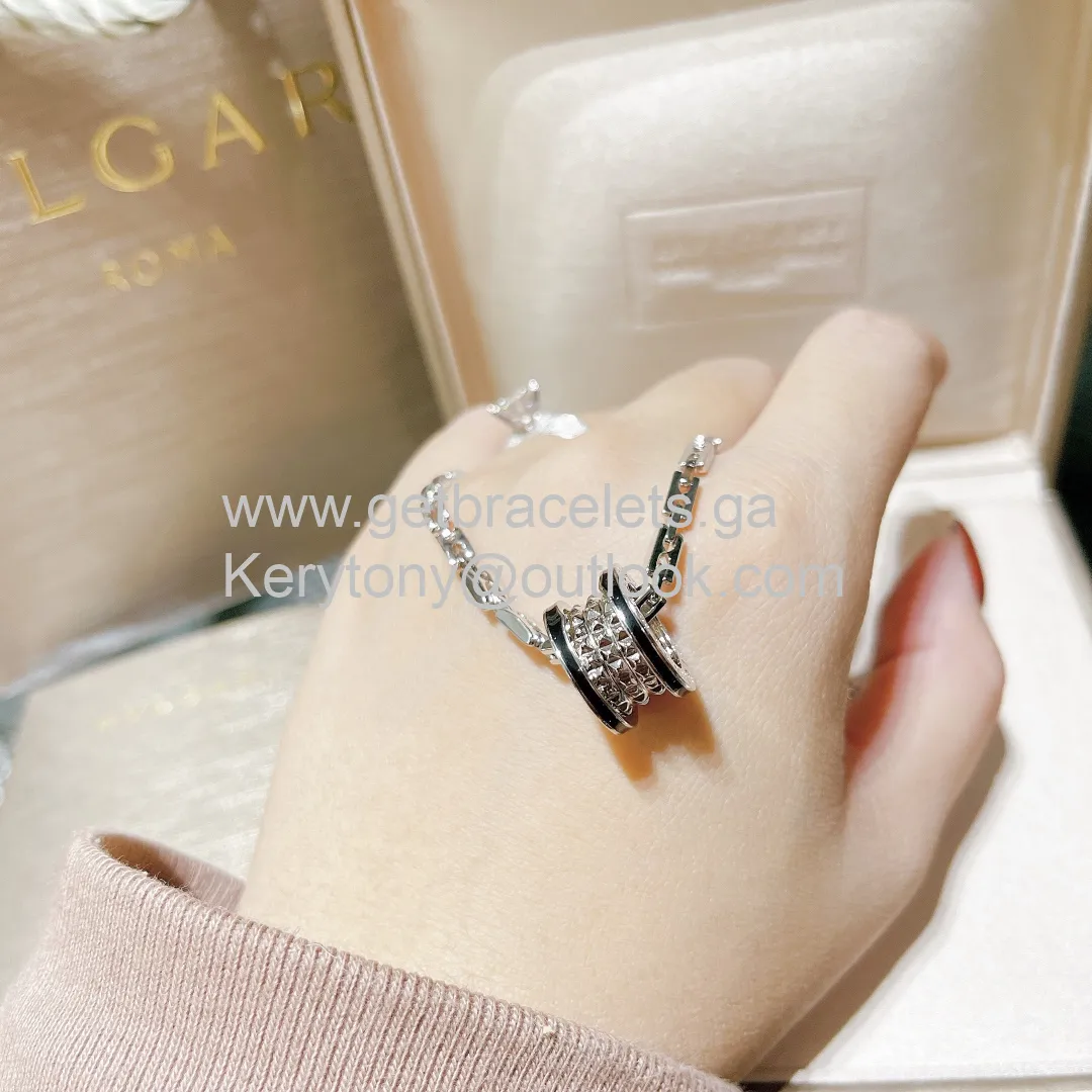 B.Zero1 Rock Necklace White Gold With Black Ceramic Copy