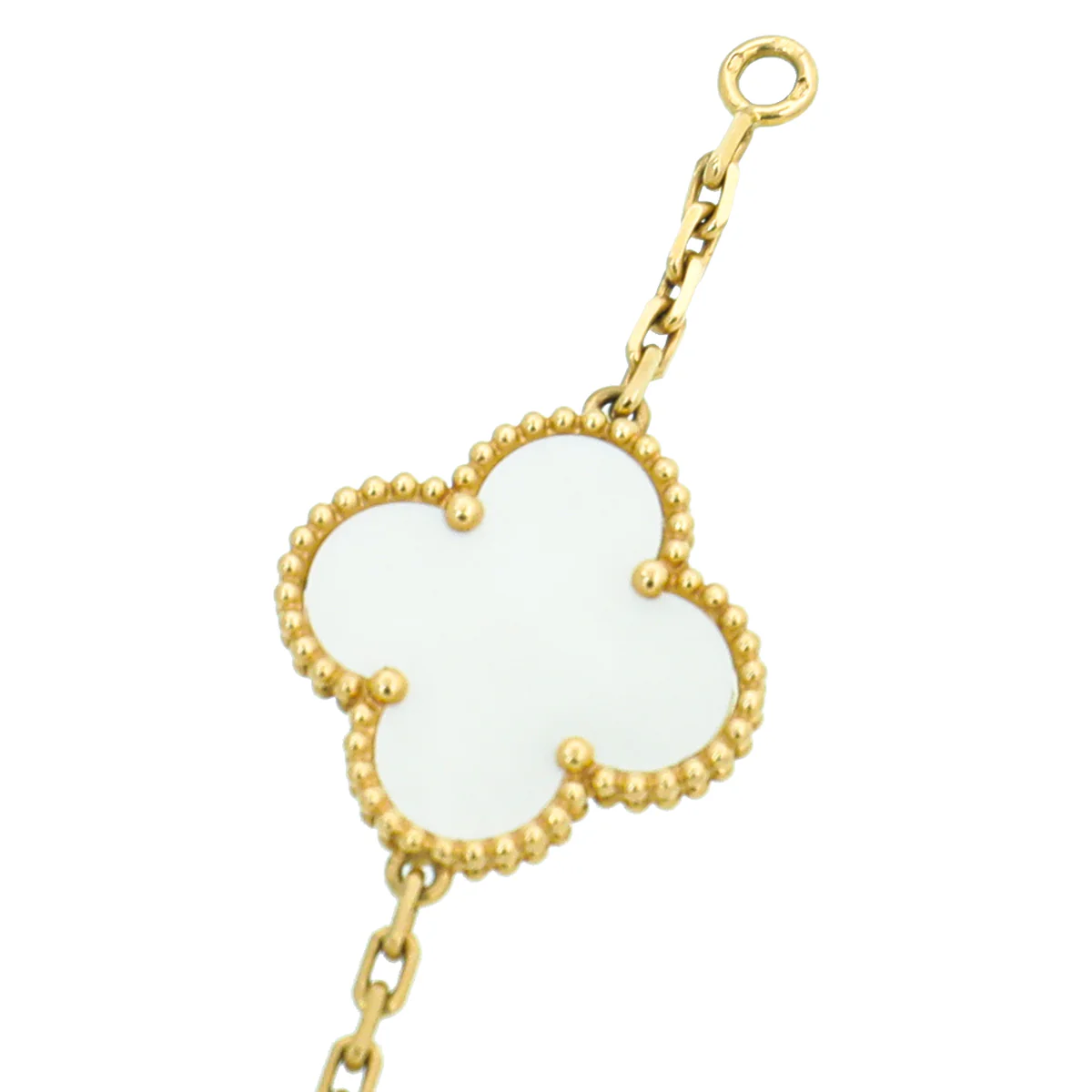 Van Cleef & Arpels 18K Yellow Gold MOP Onyx Magic Alhambra 5 Motifs Bracelet