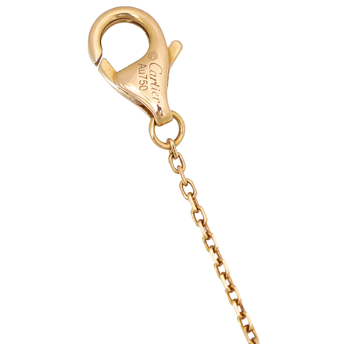 Cartier 18K Rose Gold Diamond Malachite Amulette De Cartier XS Model Pendant Necklace