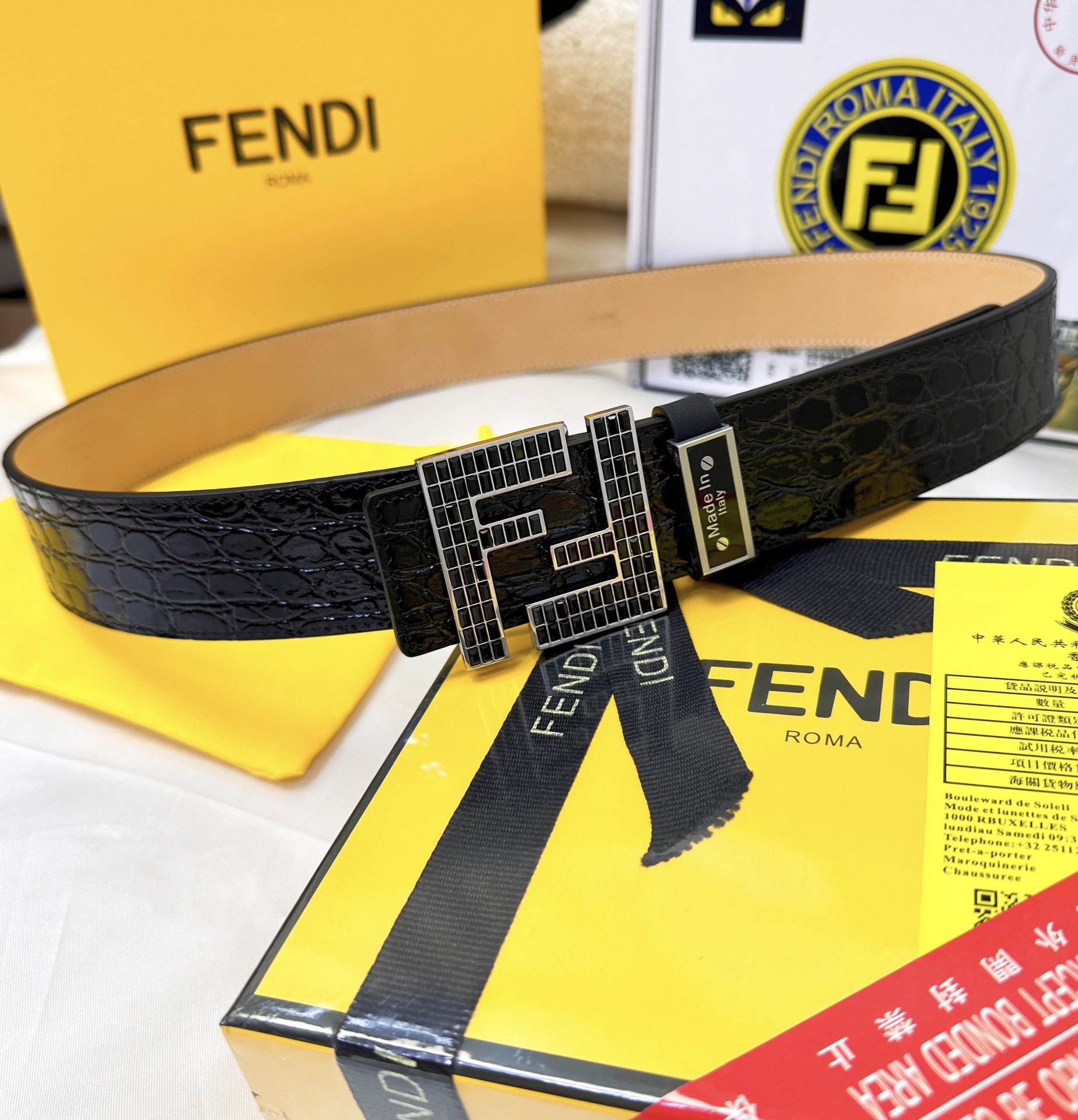 Fendi Leather Belts 1:1 Mirror Version
