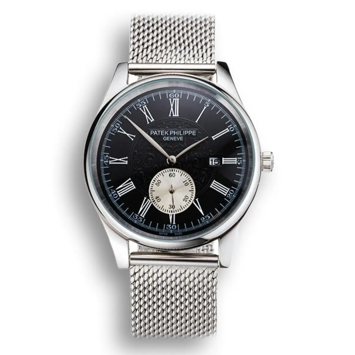 Calatrava Small Seconds Dial Black 40 mm, Stainless Steel