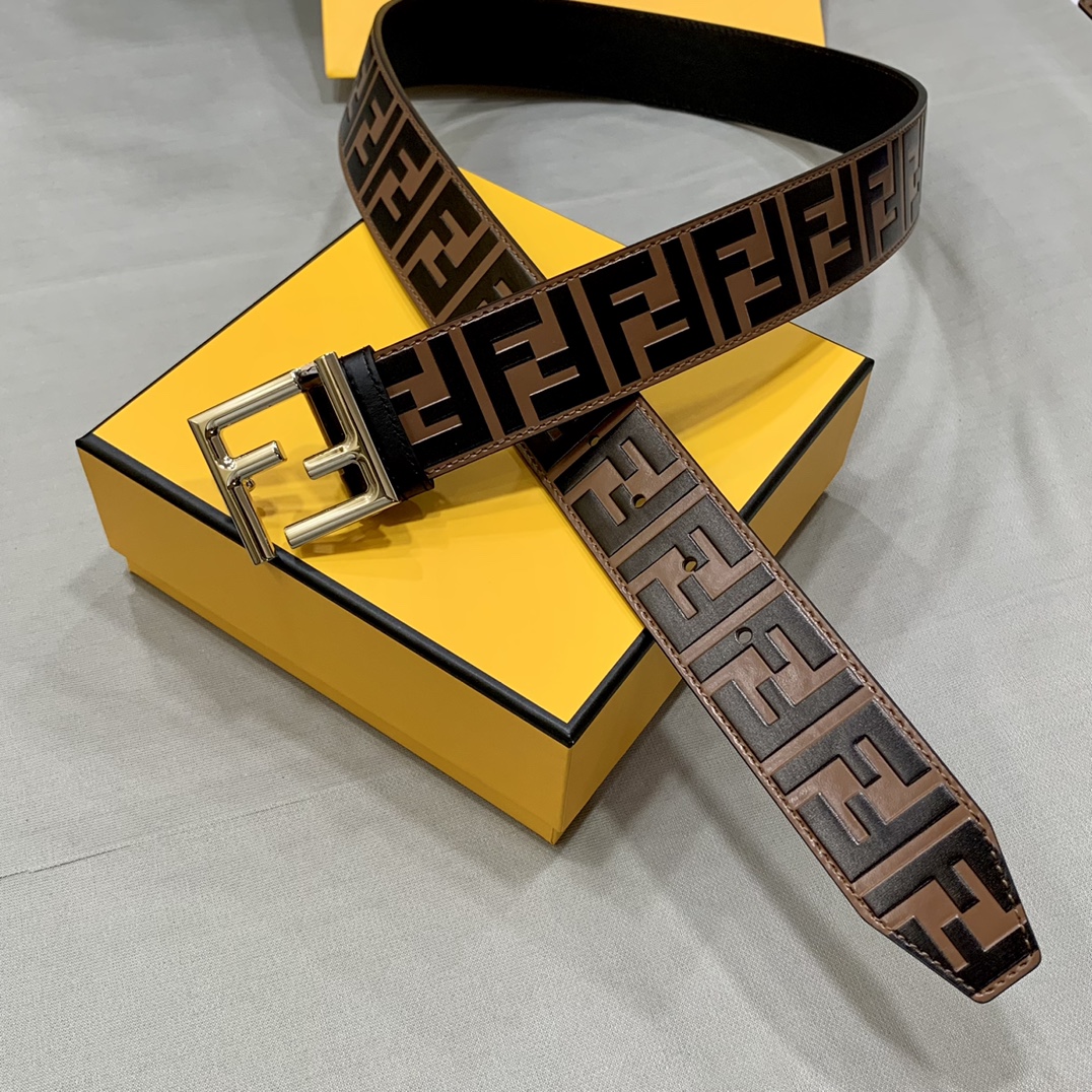Fendi Leather Belts 1:1 Mirror Version