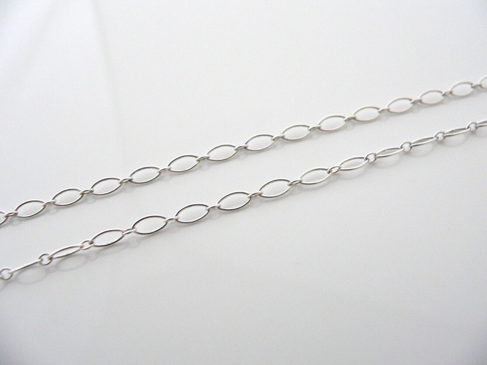 Tiffany & Co Silver Oval Link Necklace Chain 4 Pendant Charm Layering Gift Love
