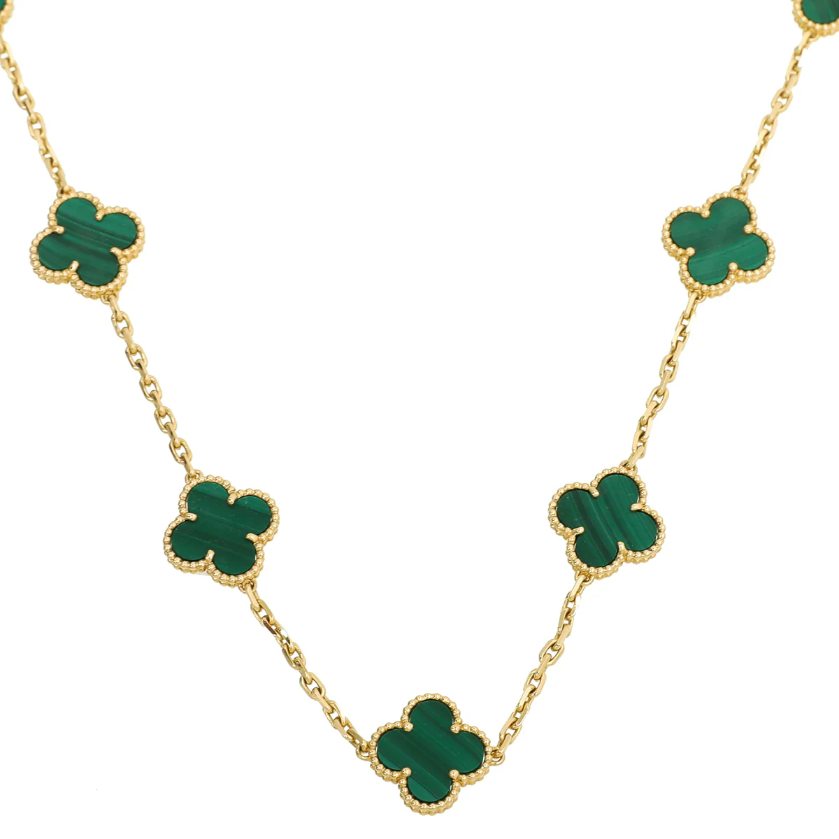 Van Cleef & Arpels 18K Yellow Gold 20 Motifs Vintage Alhambra Necklace