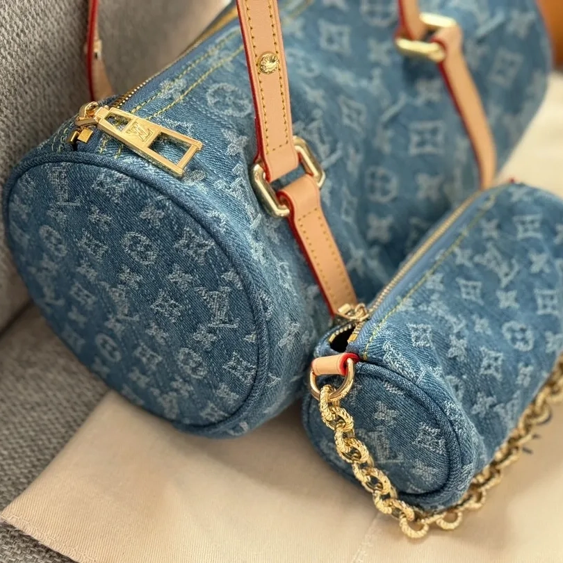 Louis Vuitton LV Denim PAPILLON Handbag Shoulder Bag (Replica)