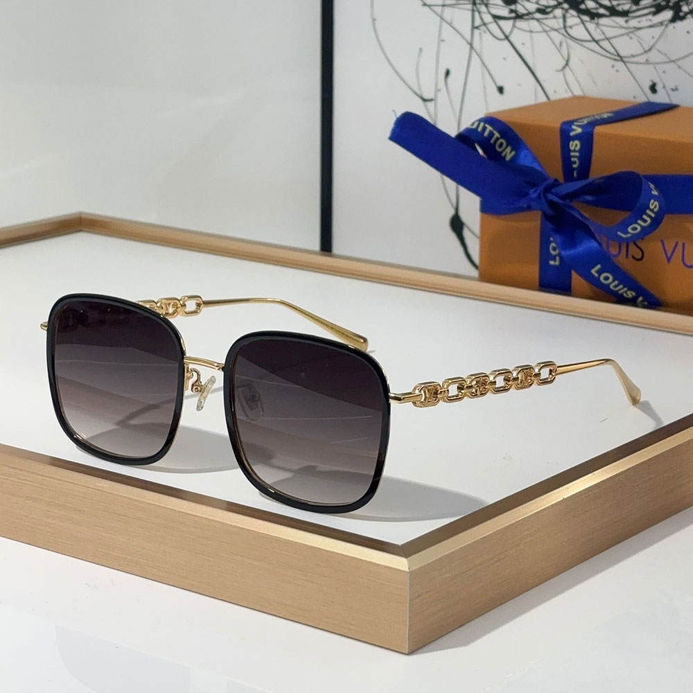 Louis Vuitton LV Mirror Leg Hollowed Out Logo  sunglasses Top quality （Replica）