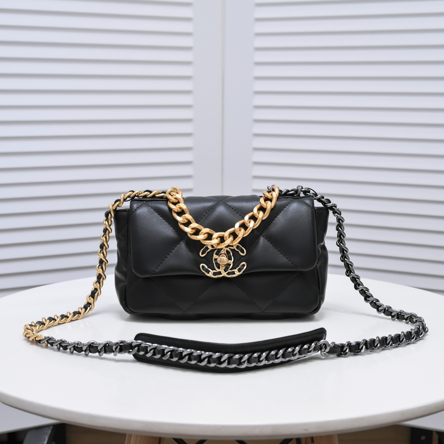 Chanel Chanel Lambskin Quilted Small 19 Flap Shoulder Bag Handbag