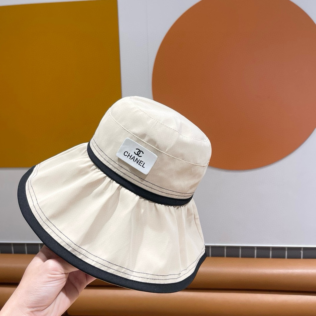 Chanel Big Hat Full Face UV Protection Fisherman's Hat Sunhat （Replica）