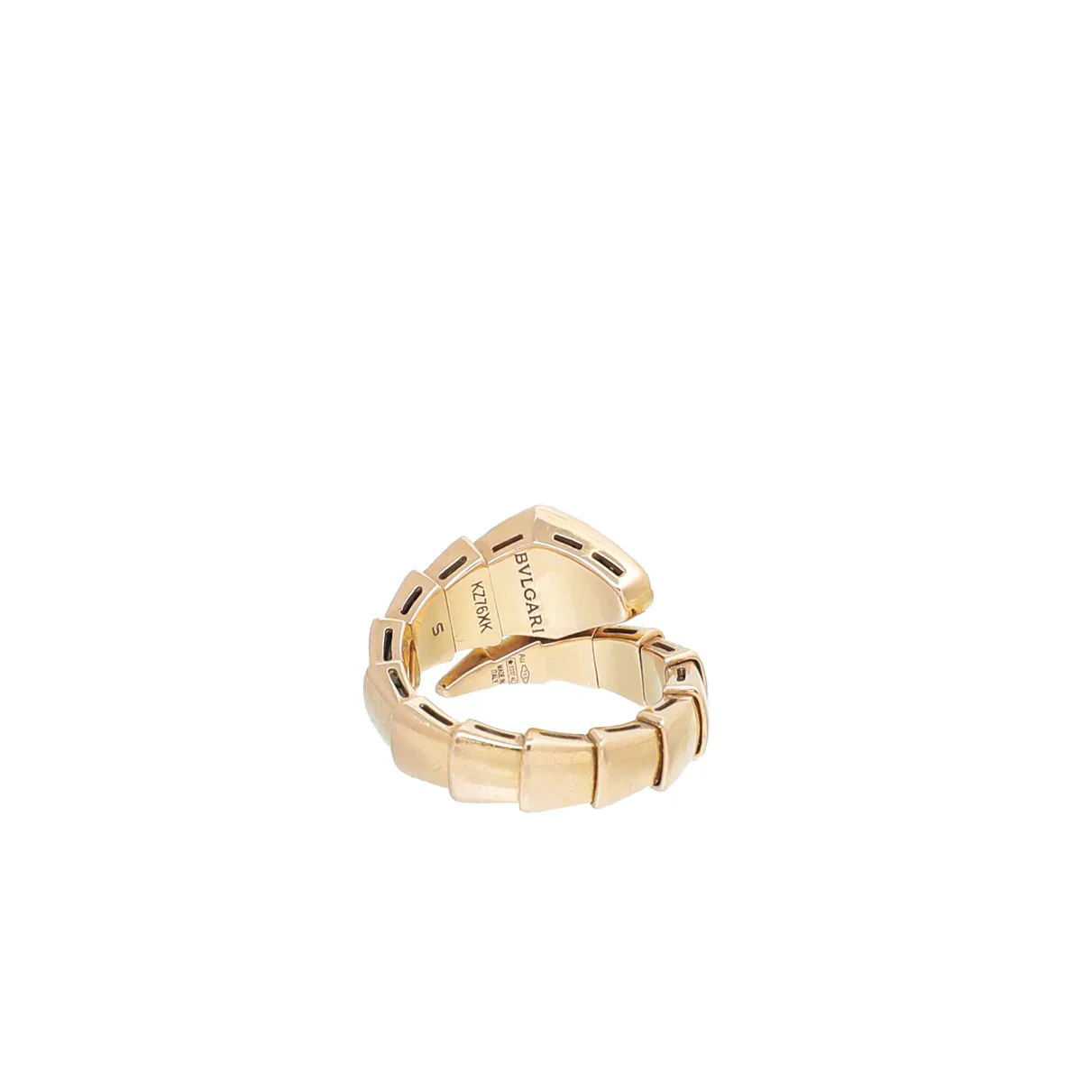 Bvlgari 18K Rose Gold Diamond Serpenti Viper One Coil Ring