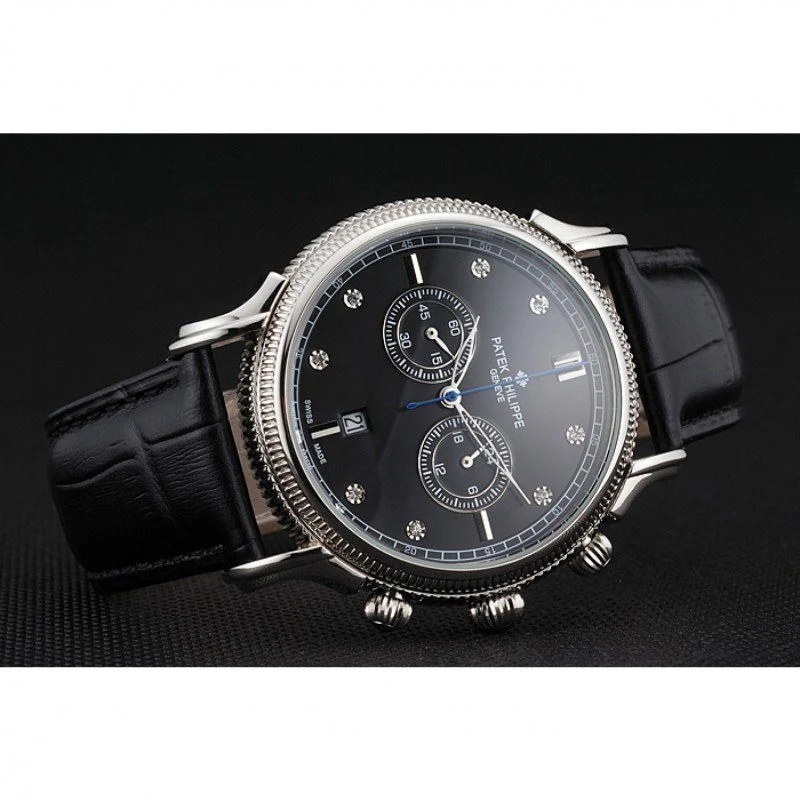 Chronograph Black Dial With Diamonds 40 mm, Stainless Steel