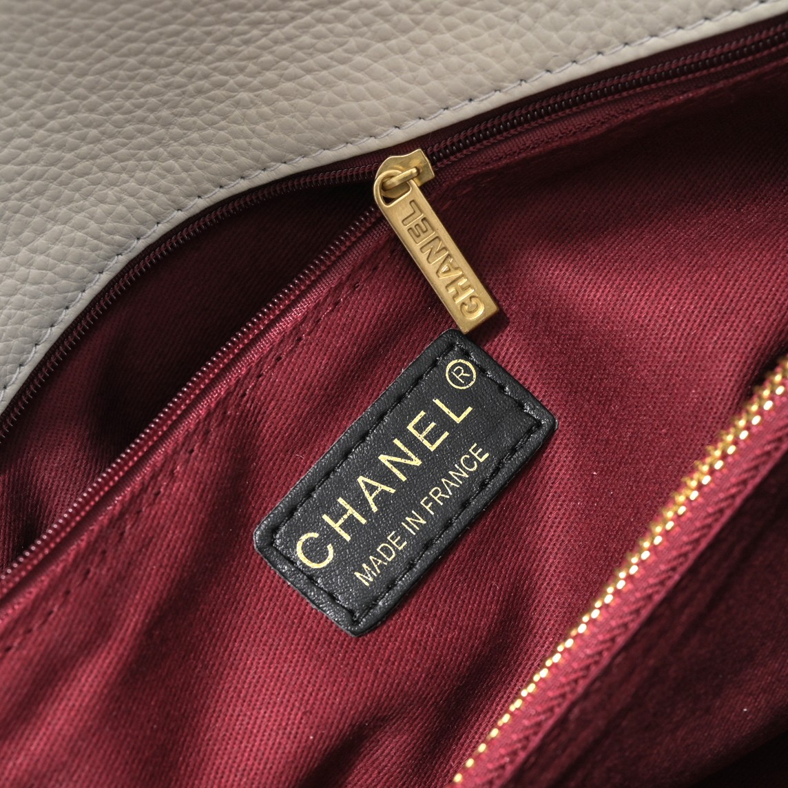 Chanel Stripe Gold Buckle Large  Shoulder Bag Handbag