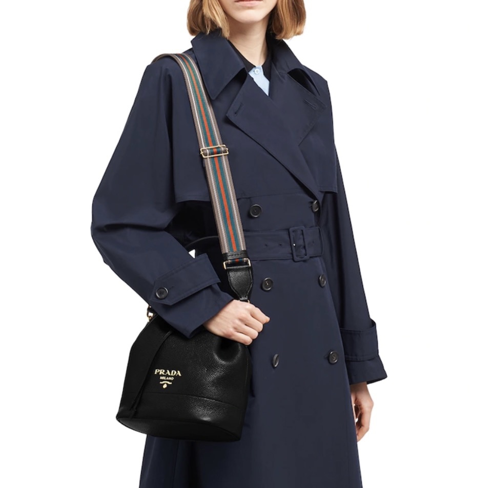 Prada Drawstring Cowhide Shoulder Bag Handbag（Replica）