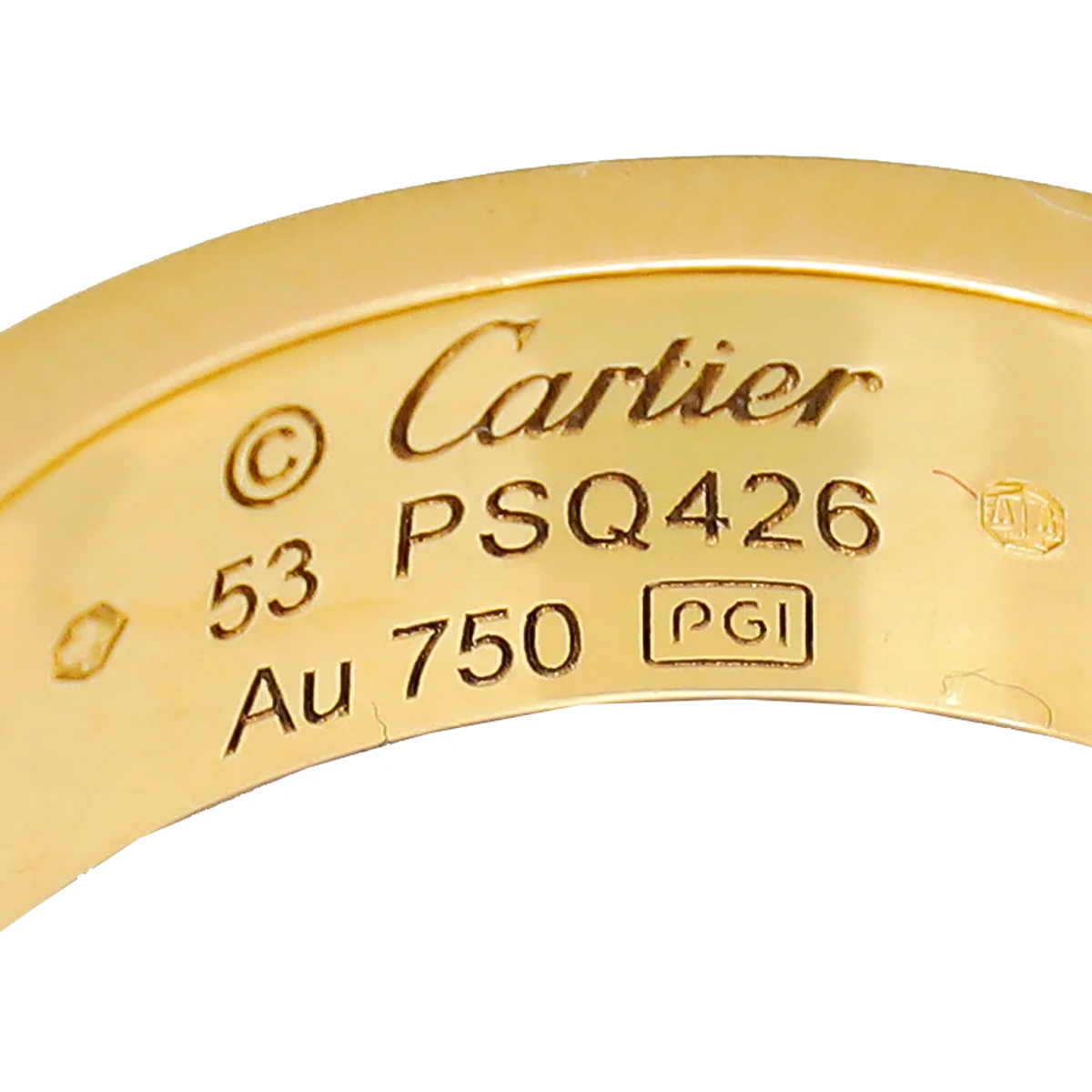 Cartier 18K Yellow Gold 3 Diamond Love Ring 53