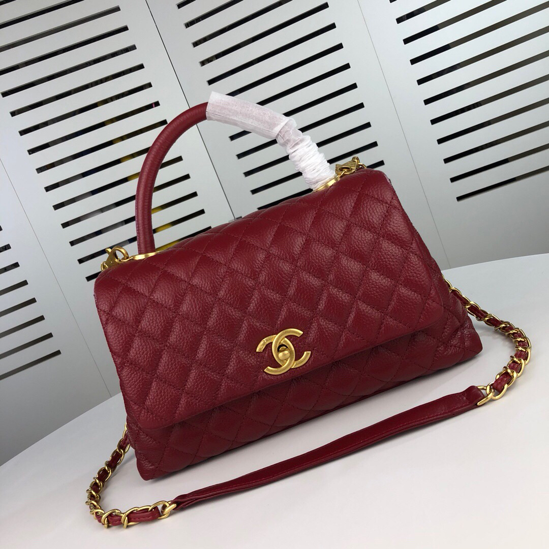 Chanel Red Medium Shoulder Bag Handbag