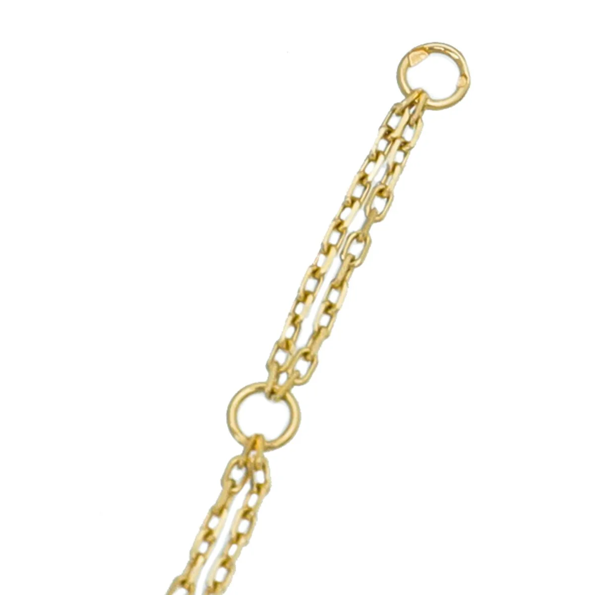 Cartier 18K Yellow Gold 2 Diamonds Love Double Chain Bracelet