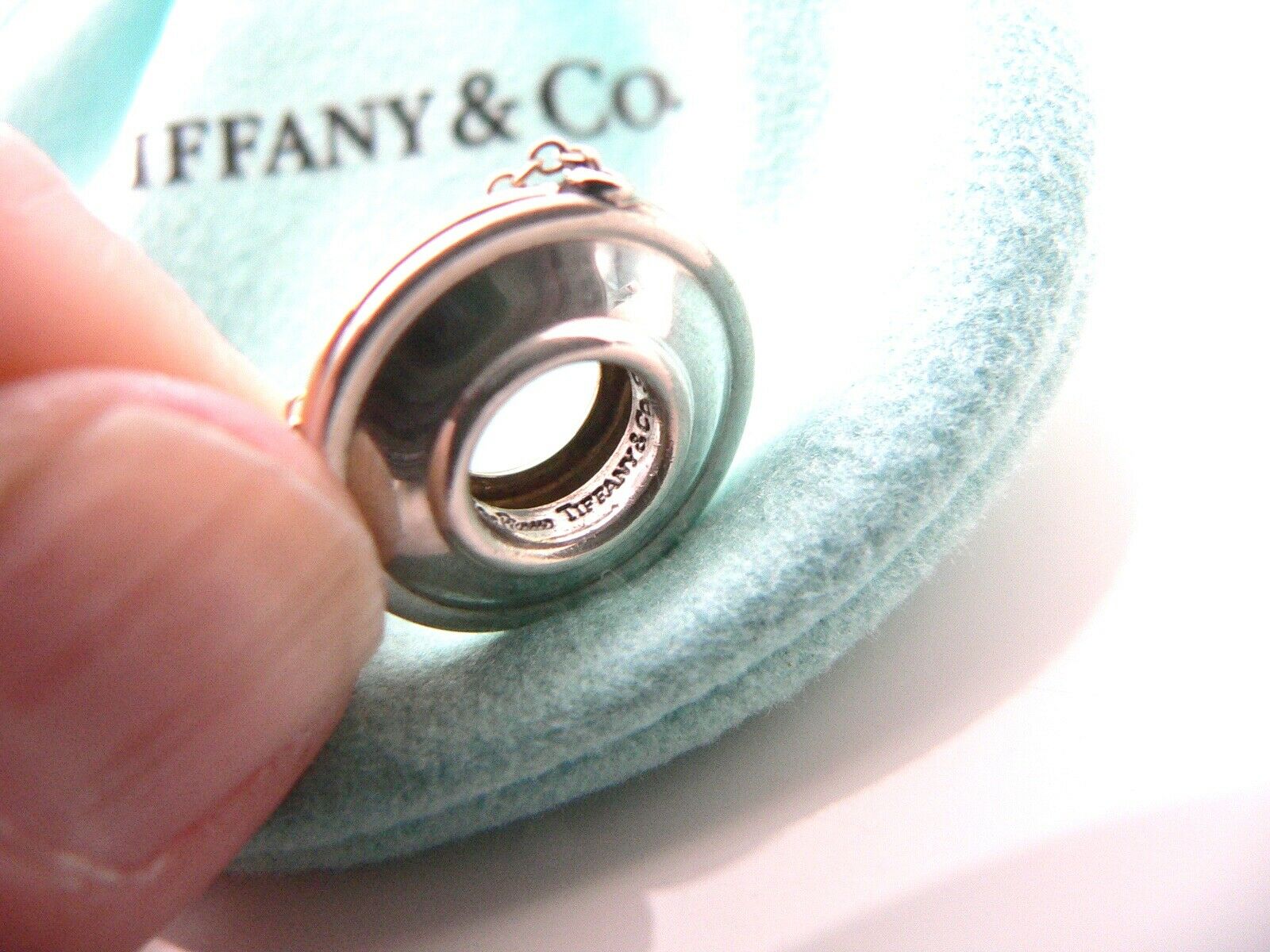 Tiffany & Co Silver 18K Gold Picasso Magic Disc Necklace Pendant Gift Pouch Love