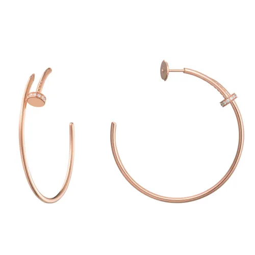 Replica Cartier Juste Un Clou Earring 18K Pink Gold With 28 Diamonds B8301212