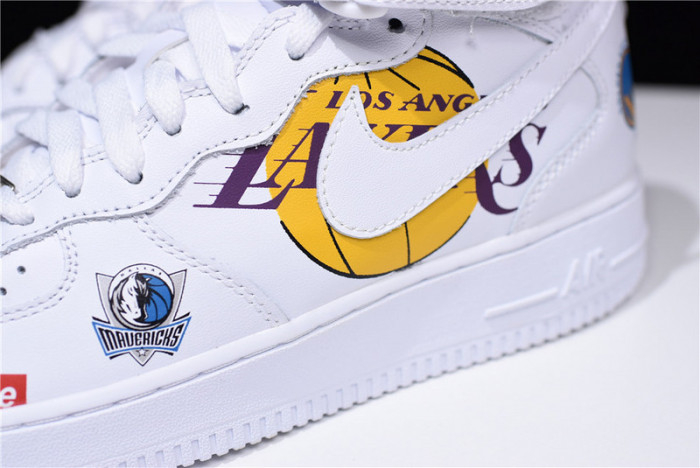Supreme X Nike Air Force 1 Mid NBA Teams White Aq8017-100