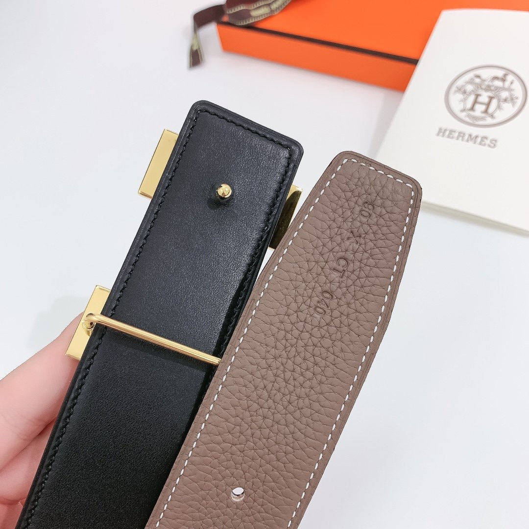 Hermes H Belt Buckle & Reversible Brown For Women, Women Belt 380MM