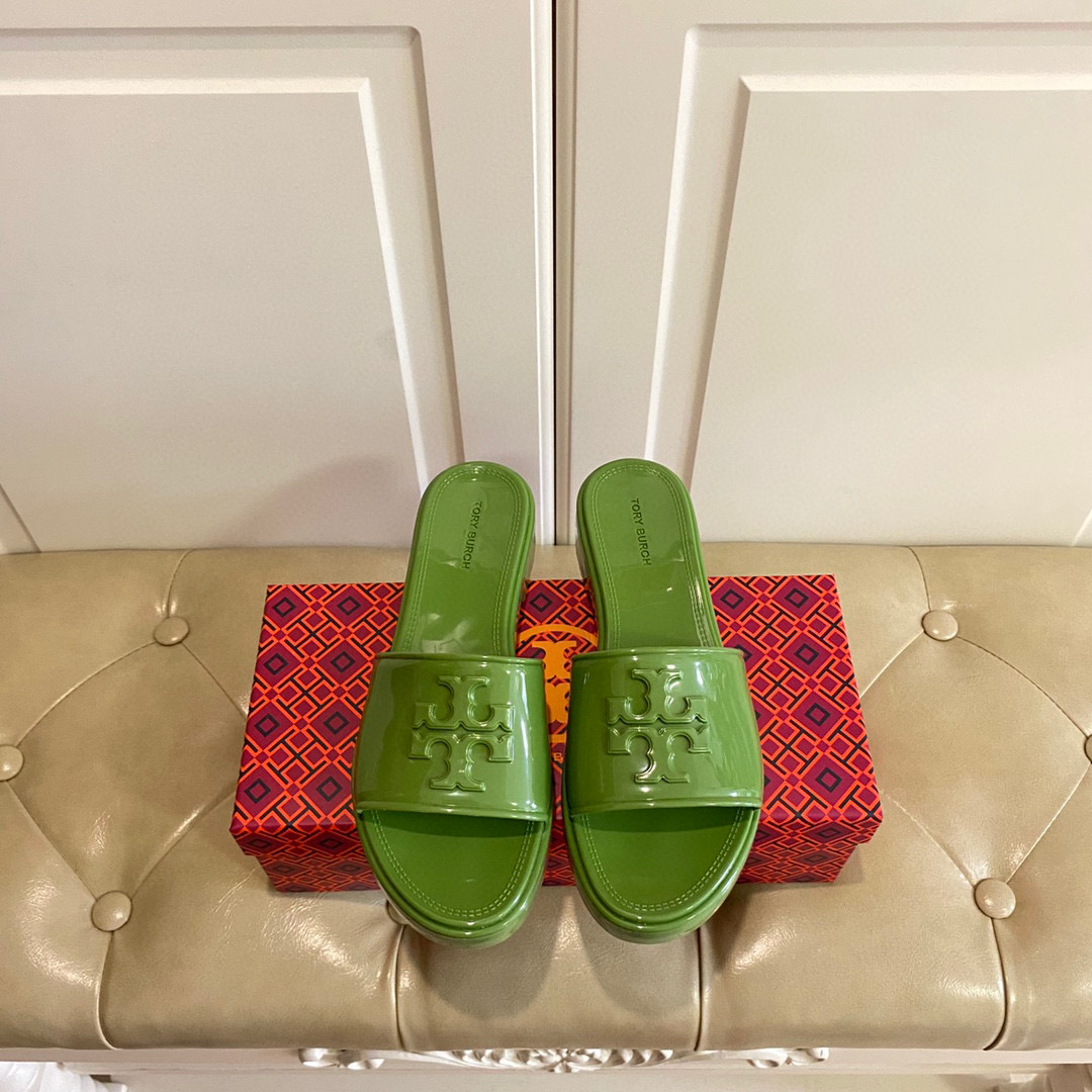 Tory Burch Rubber  Fashion Flip-flops Sandals Slide (Replica)
