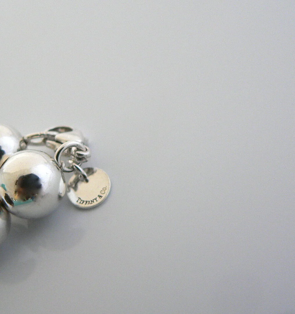 Tiffany & Co Silver 10 mm Ball Bead Necklace 18.4 Inch Chain Gift Pouch Love
