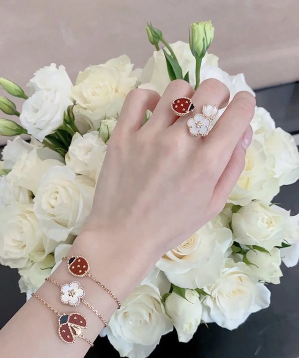 Van Cleef Plum Bossom Bracelet Dupe, Rose Gold