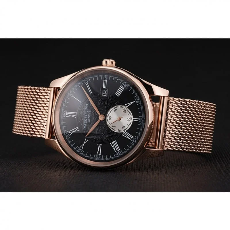 Calatrava Small Seconds Dial Black 40 mm, Rose Gold Plated