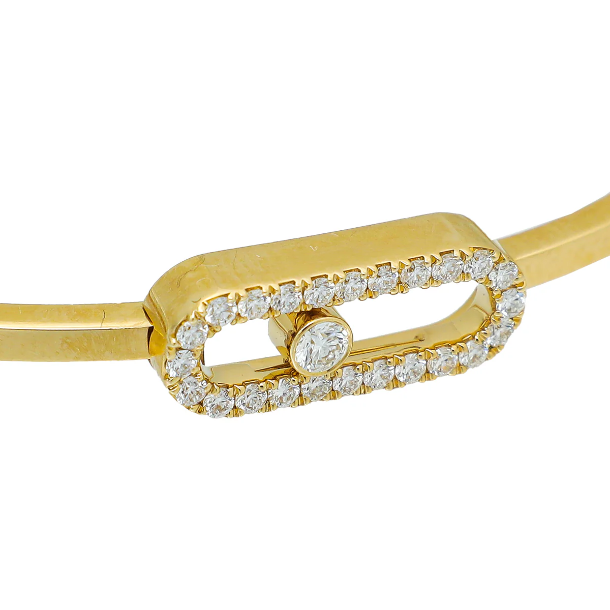 Messika 18K Yellow Gold Diamond Move Uno Pave Flex Bangle MM