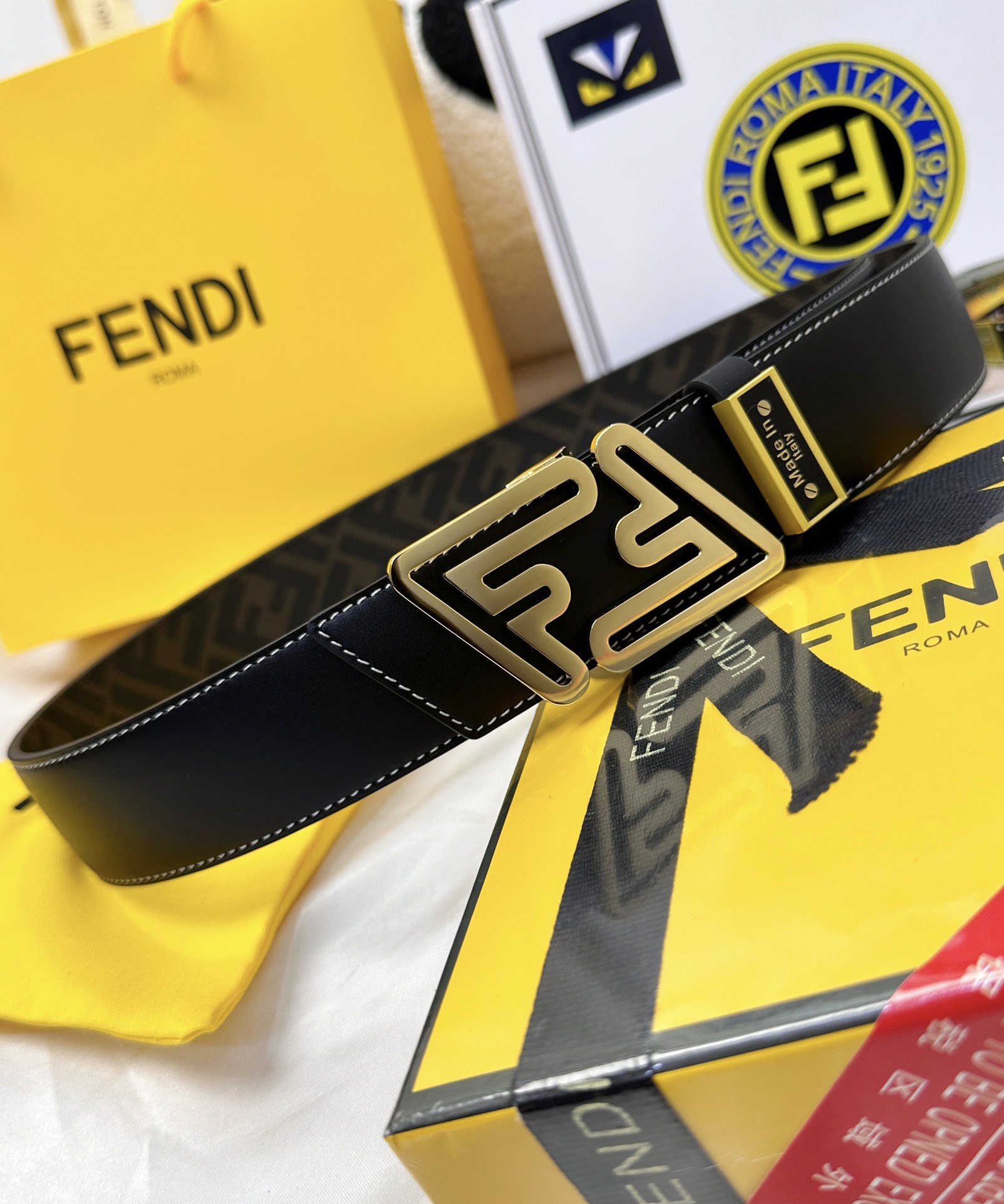 Fendi Leather Belts 1:1 Mirror Version