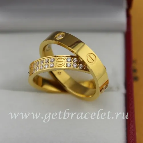 Fake Cartier LOVE Ring Yellow Gold Diamonds