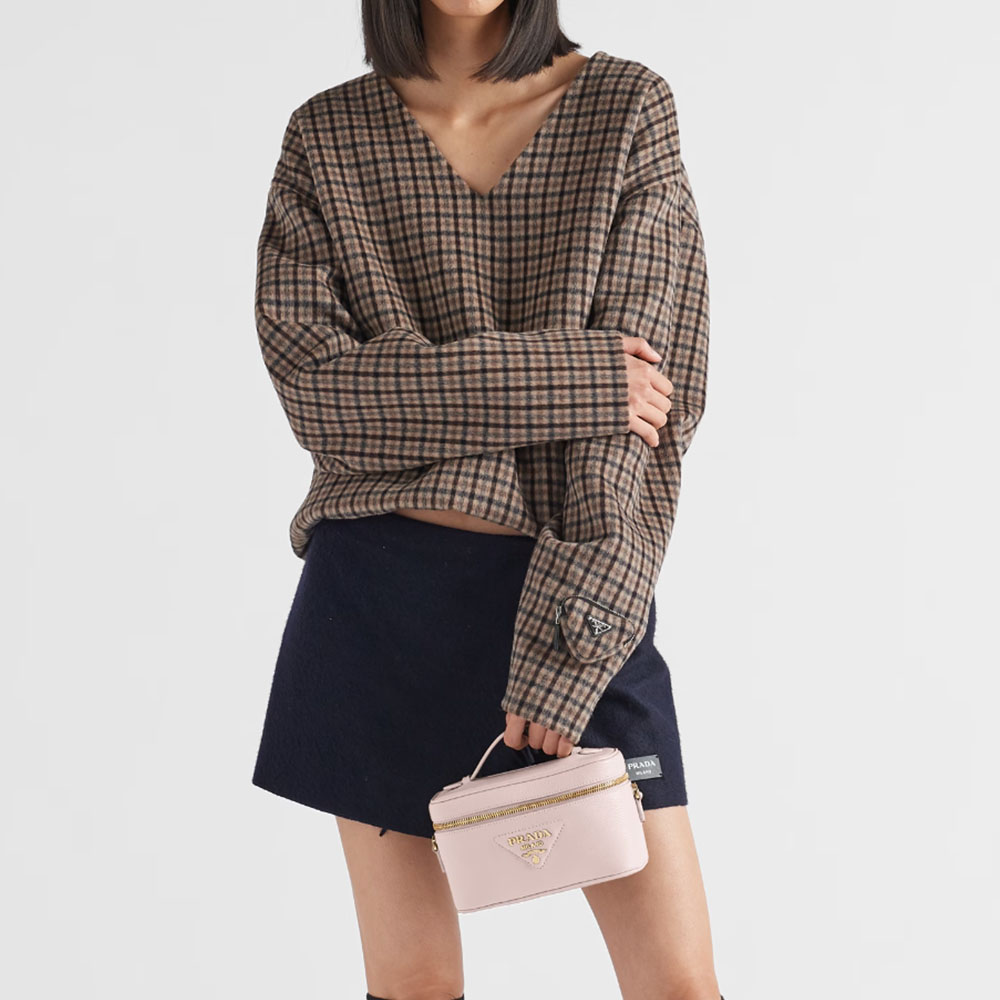 Prada Leather Makeup Bag Handbag (Replica)