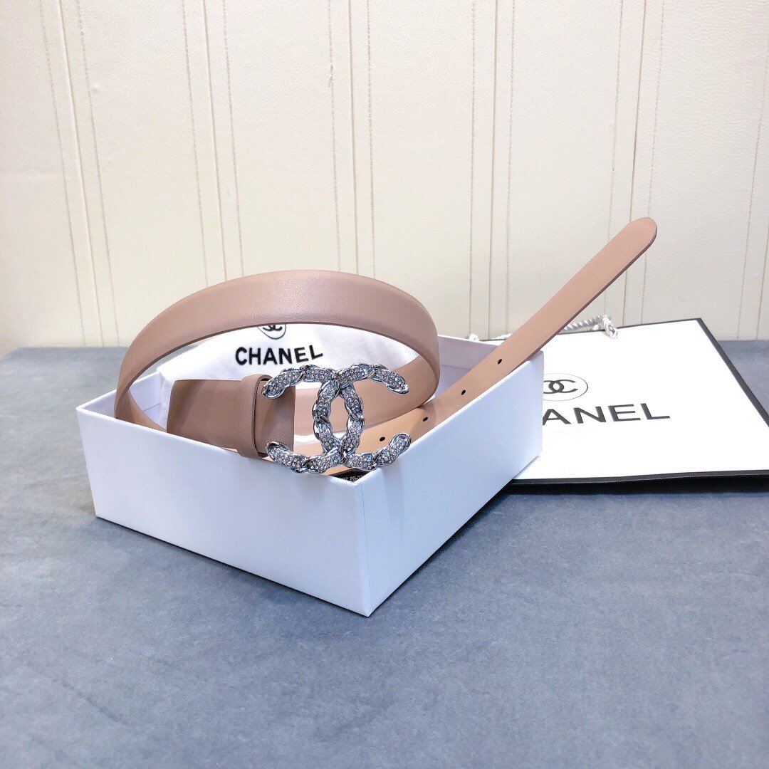 Chanel Belt With Double C Buckle Beige Women Belt 30MM