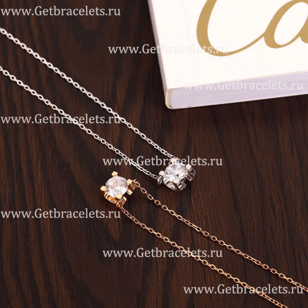 Replica C DE Cartier Necklace Rose Gold with Diamons N7413300