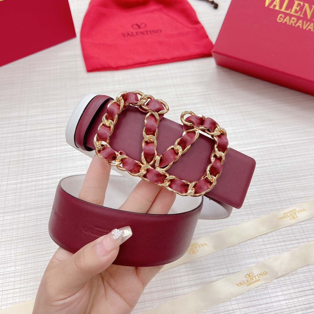 Valentino Leather Belts 1:1 Mirror Version