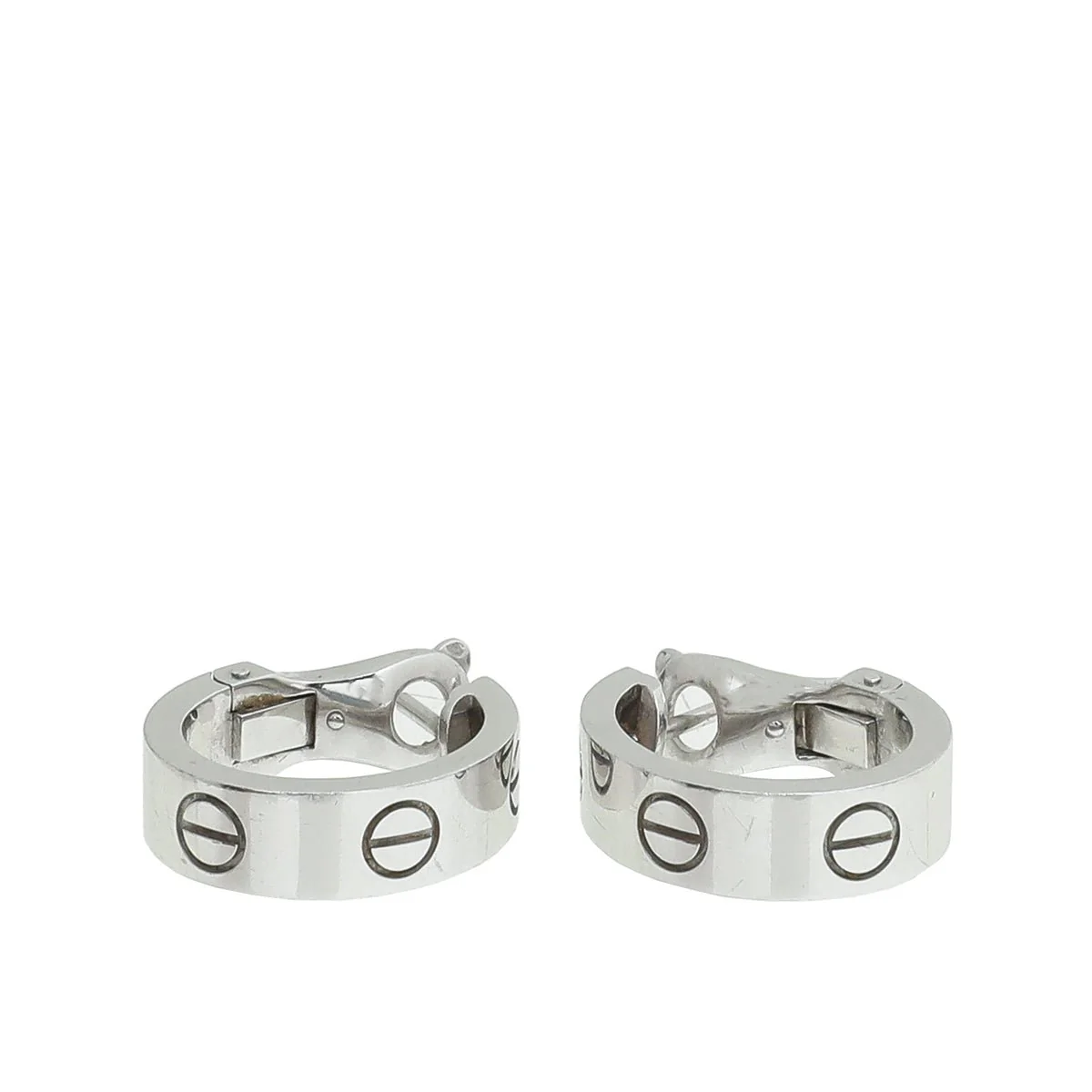 Cartier 18K White Gold Love Earrings