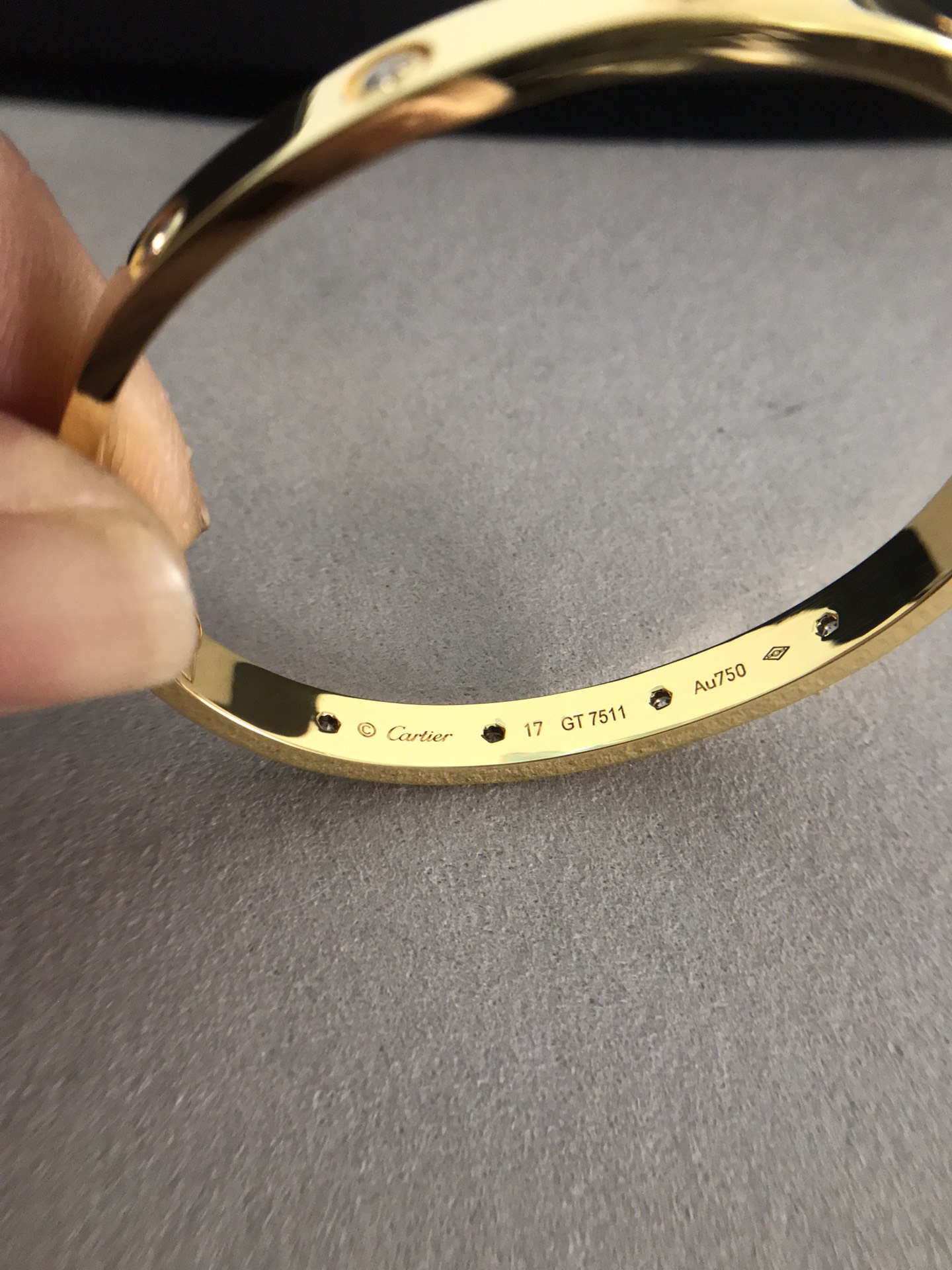 Cartier Love Bracelet Dupe with Ten Diamonds in Gold