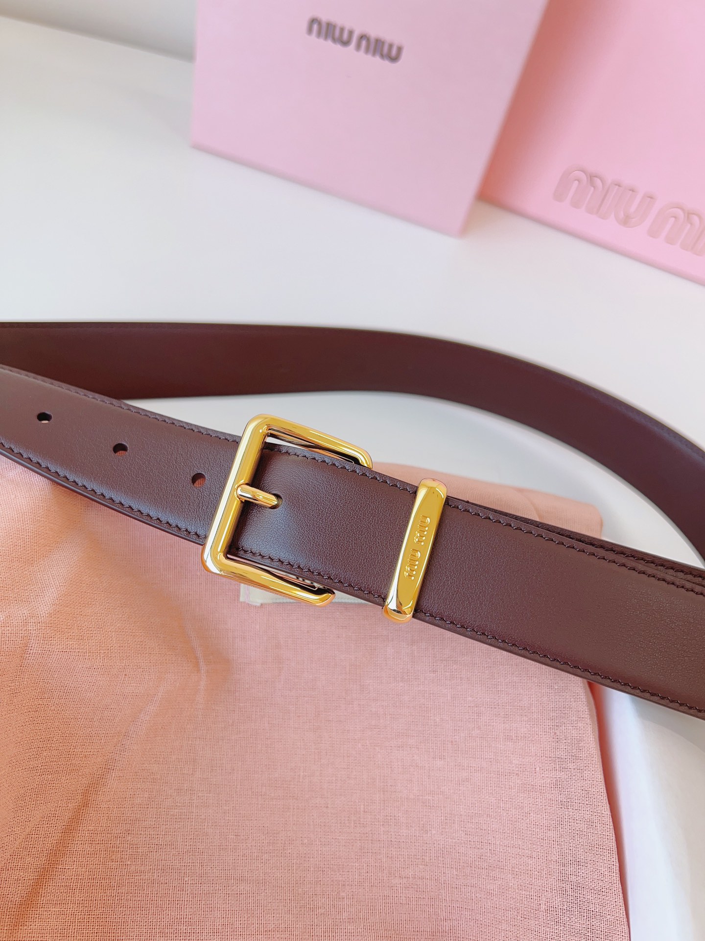 MiuMiu Leather Belts 1:1 Mirror Version