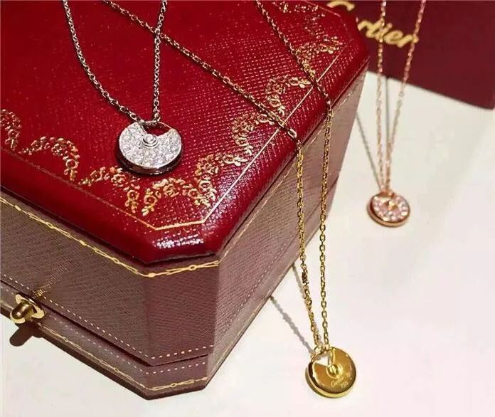 Amulette de Cartier Diamond Necklack in Yellow Gold, White Gold and Pink Gold
