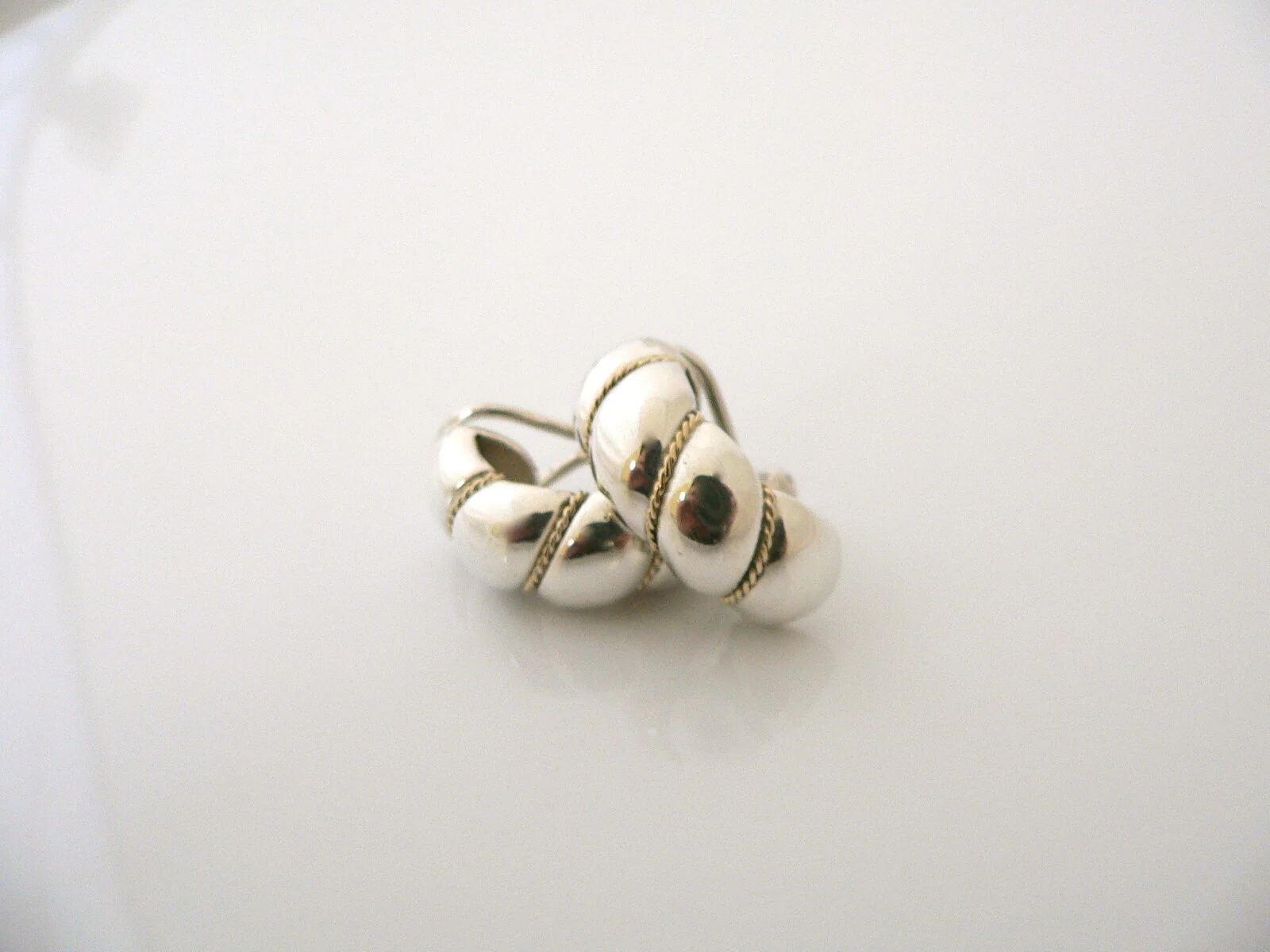 Tiffany & Co 18K Gold Silver Shrimp Shell Earrings Clip On Gift Love