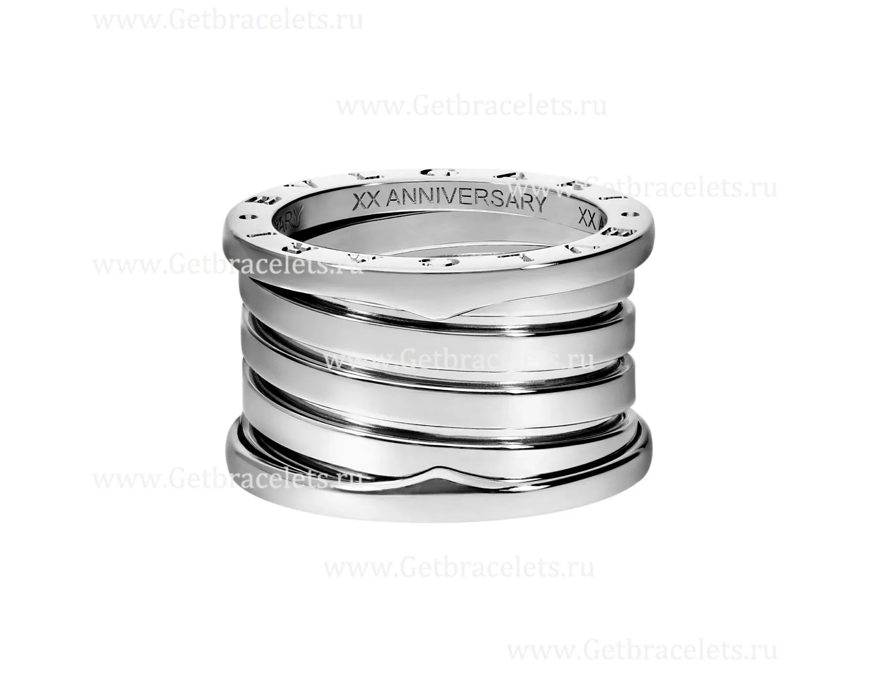 2020 New B.zero1 XXth Anniversary 5-Band Ring in 18kt White Gold