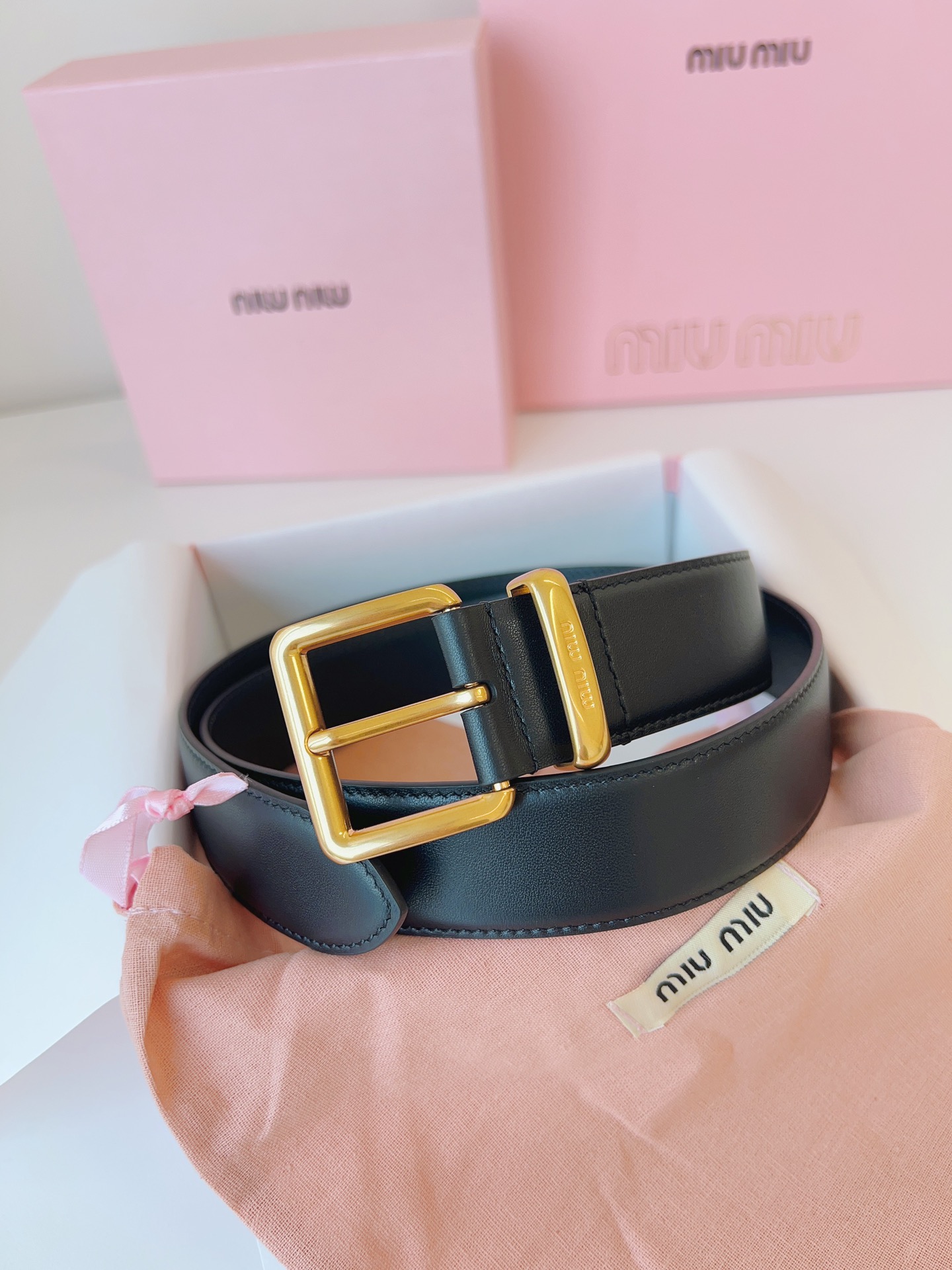 MiuMiu Leather Belts 1:1 Mirror Version