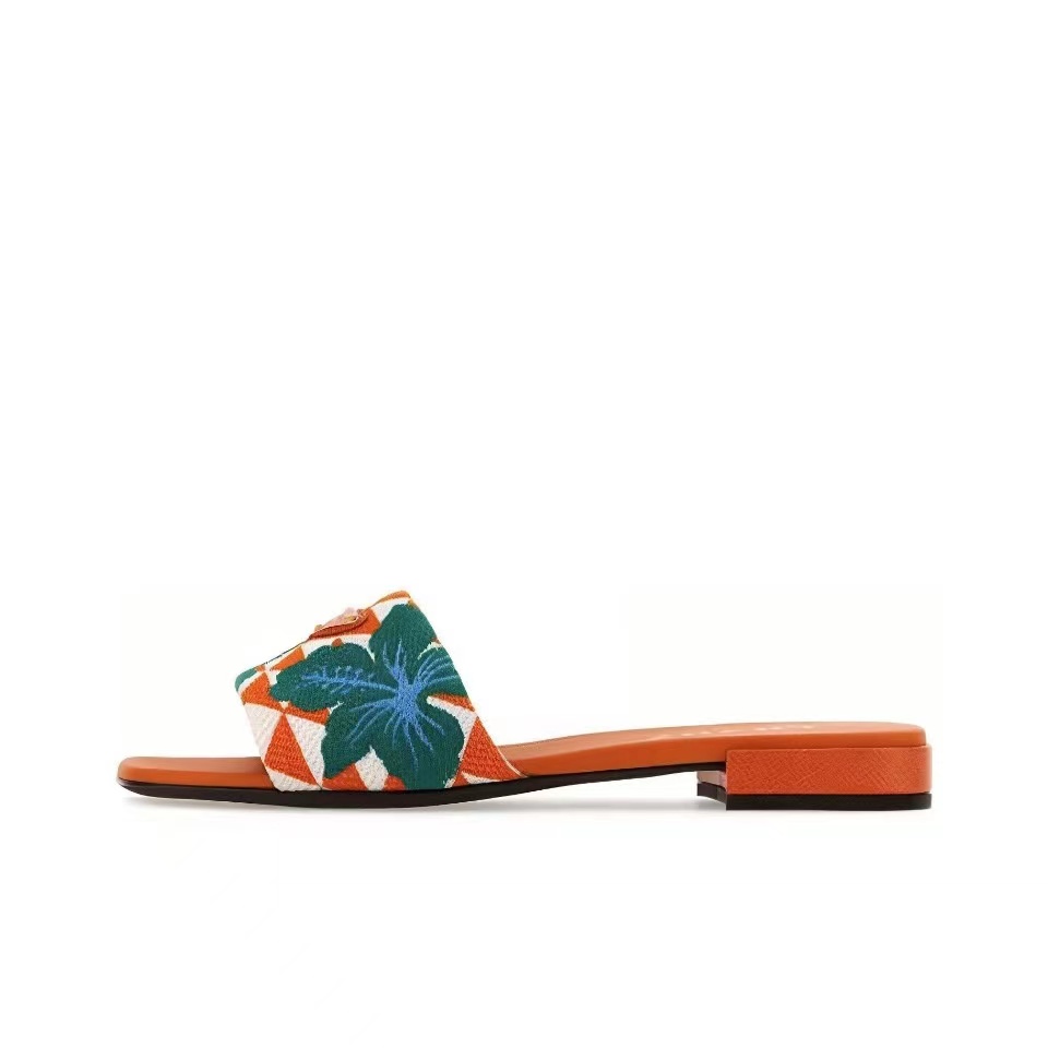 Prada Open-toed Flip-flops With Round Heads Slide Sandal (Replica)