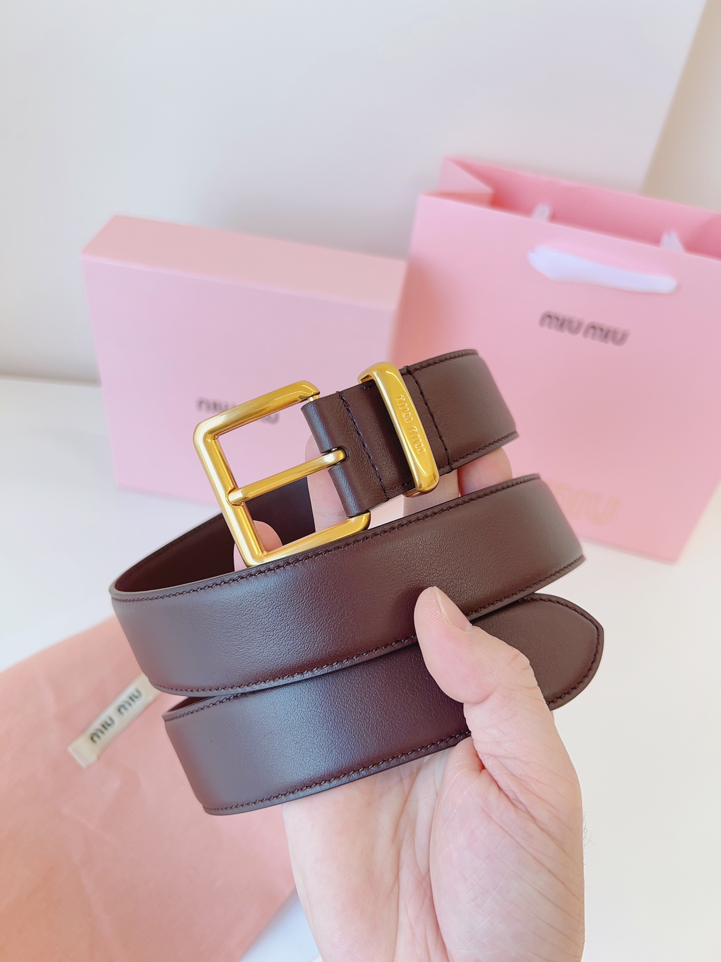 MiuMiu Leather Belts 1:1 Mirror Version