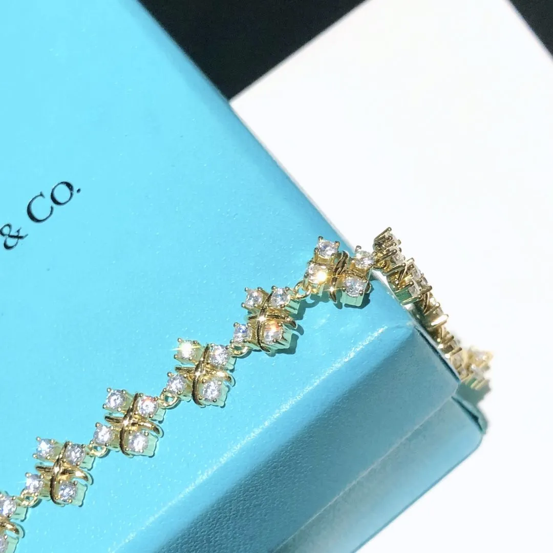 Good Luxury Tiffany & Co. Schlumberger? Dazzing Yellow Gold Diamonds Lynn Bracelet Price Dubai