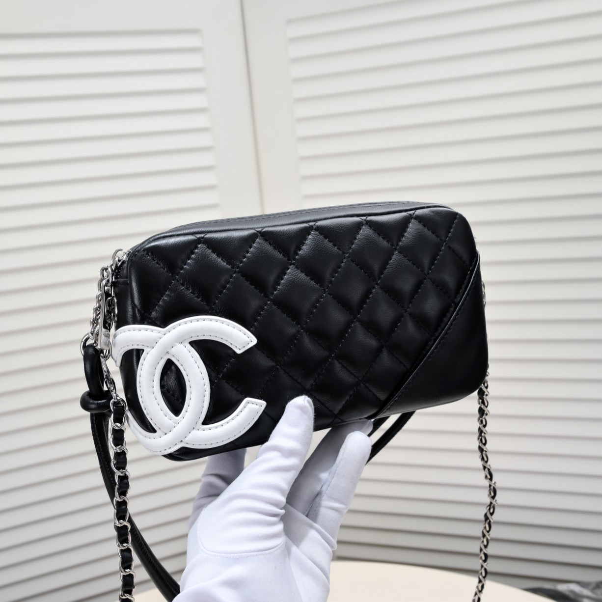 Chanel Ligne Cambon Bowling Bag Small Shoulder Bag Handbag