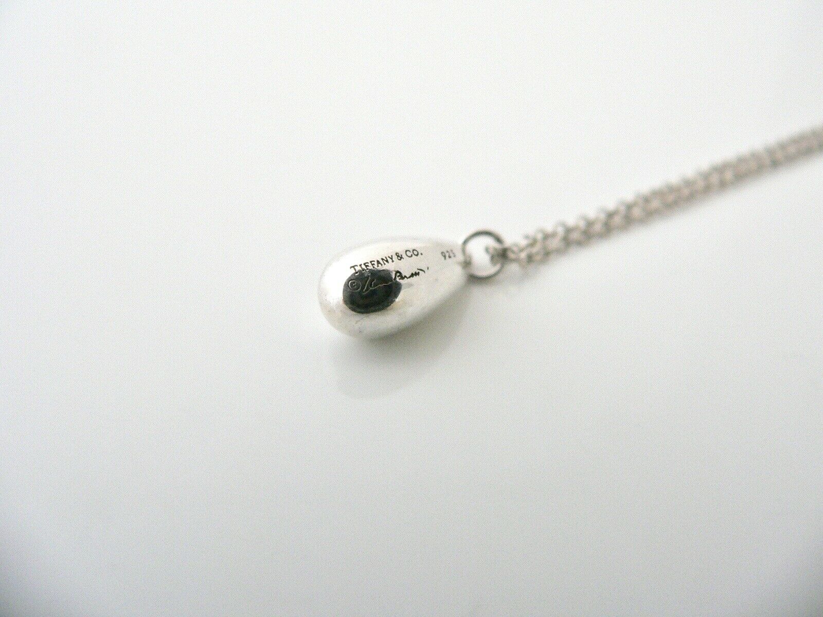 Tiffany & Co Teardrop Tear Necklace Pendant Charm Chain Gift Rare Peretti Silver