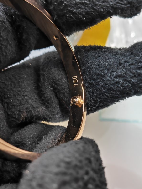 Cartier Love Bracelet Dupe, Rose Gold, Four Diamonds