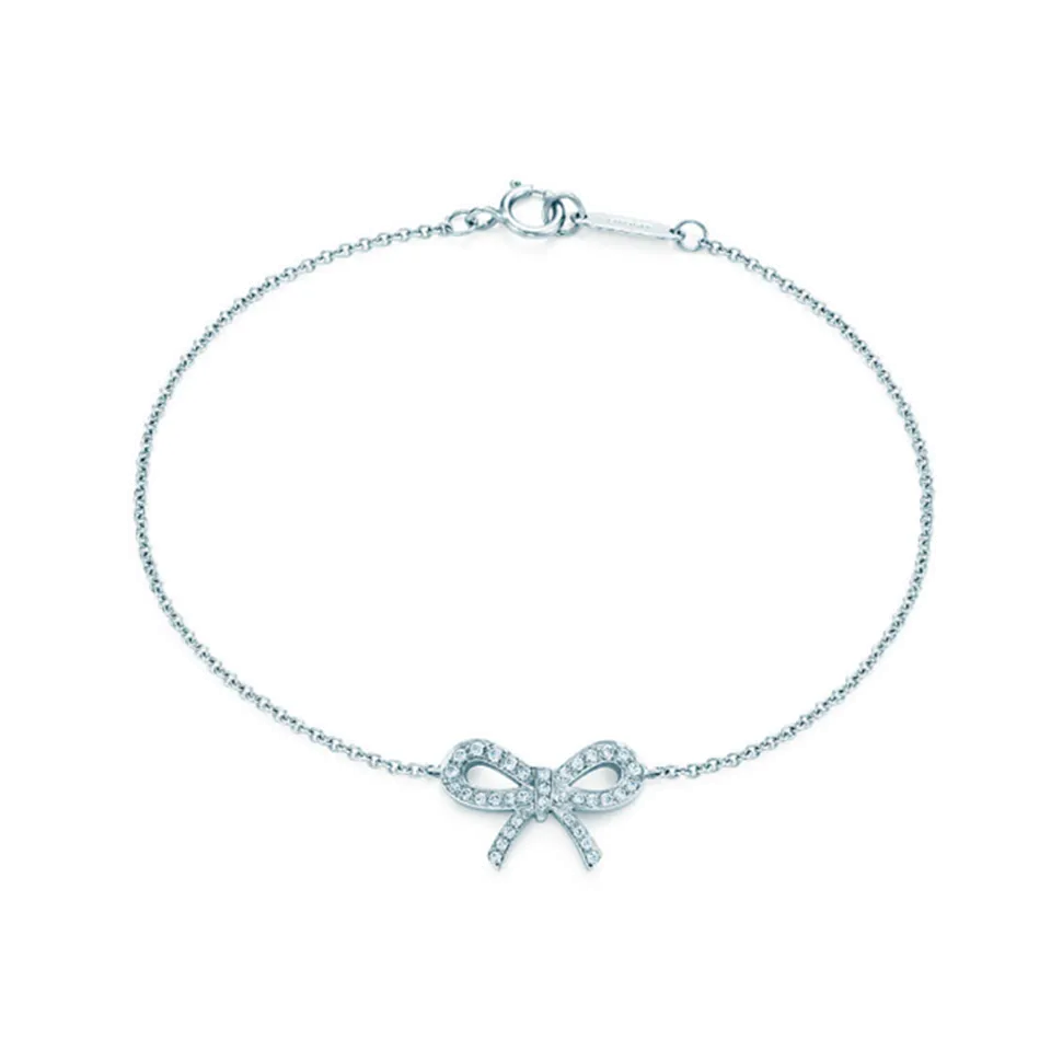 Tiffany Bow Rose Gold & Silver Bracelet Pendant Diamonds Hot Selling Jewellery Online GRP03318